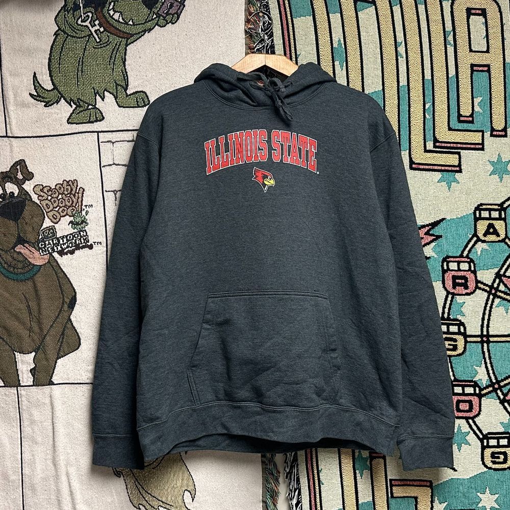 2000's Illinois State University College Spell Out Boxy Style Hoodie